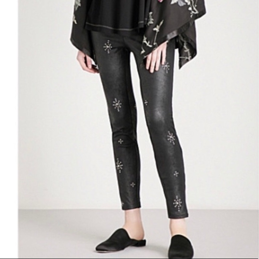 Free People Embellished Vegan Skinny Pant Black - Picture 10 of 12